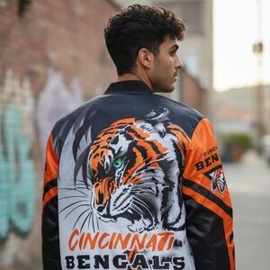 Cincinnati Bengals Chalk Line NWT Jacket Men's See Measurements It Runs Small.